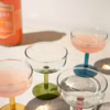 Coupe Glasses with Colored Stems, Set of 4 - Image 3